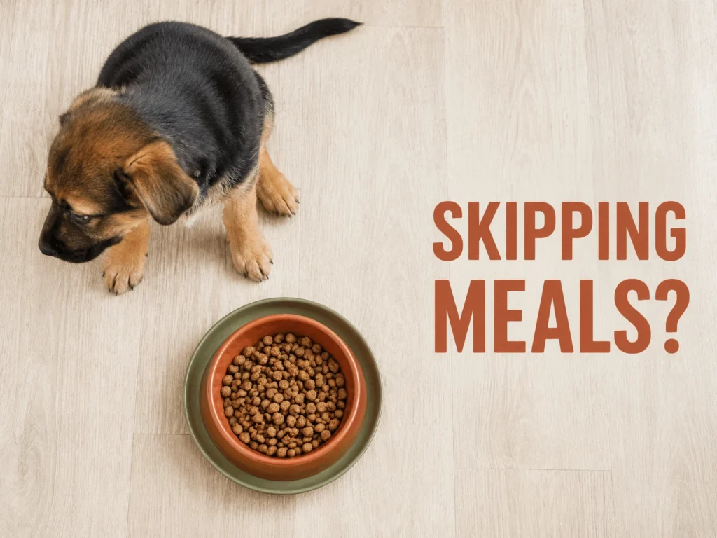 Puppy refusing food, an early sign of a sick puppy losing appetite