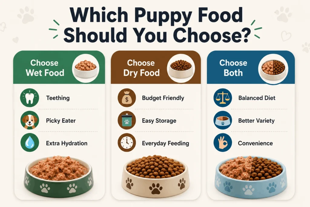 Puppy food transition schedule from wet to dry food